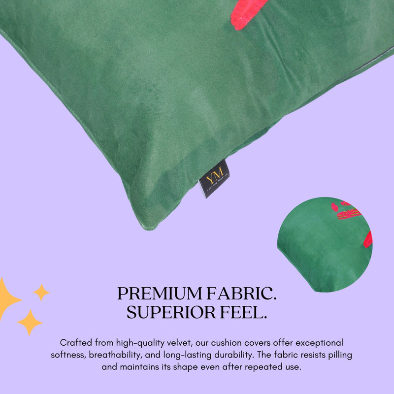 Hand Embroidered “Vibe” Velvet Cushion Cover