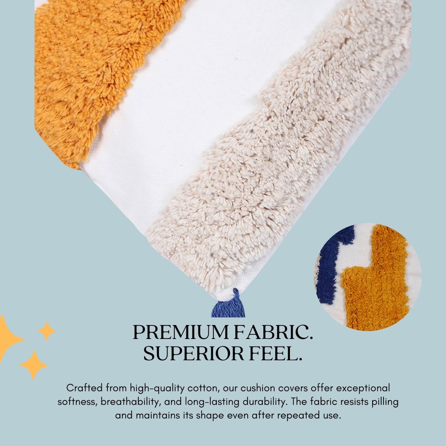 Textured Tufted Pure Cotton Cushion Covers – Set of 2