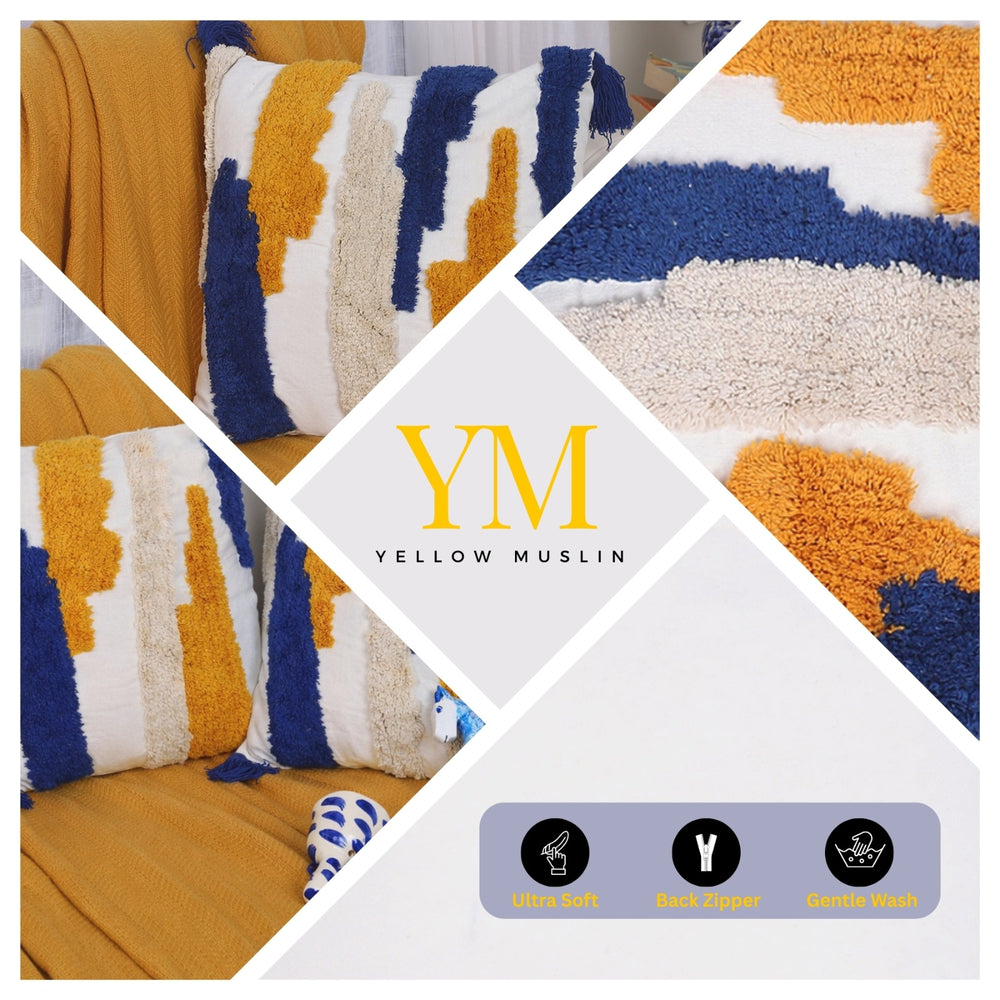 Textured Tufted Pure Cotton Cushion Covers – Set of 2