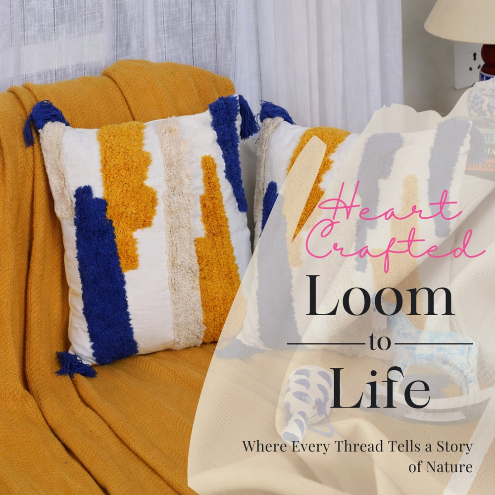 Textured Tufted Pure Cotton Cushion Covers – Set of 2