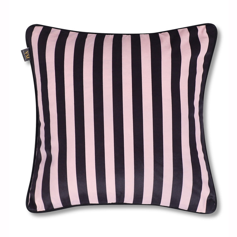 Country Chic Cow & Stripe Hand Embroidered Velvet Cushion Covers – Set of 3