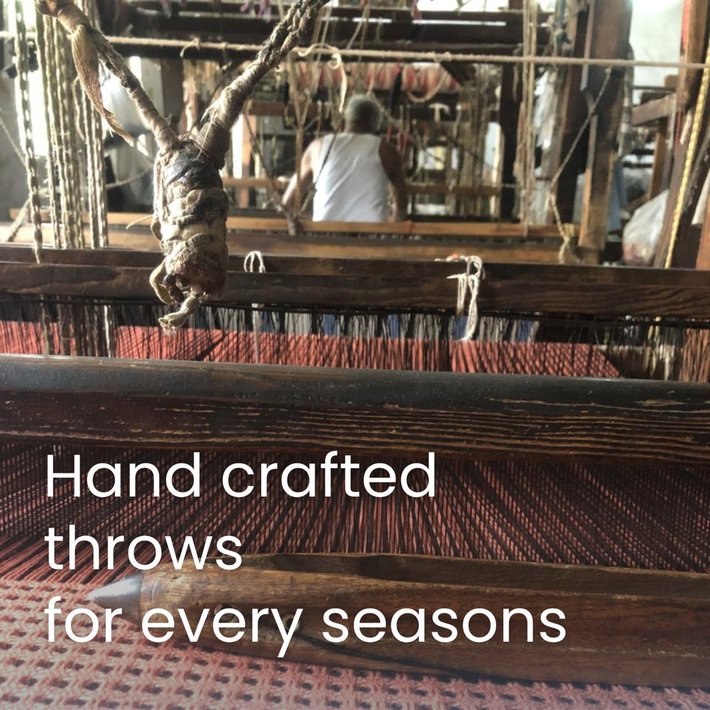 Burgundy Ikat-Inspired Throw