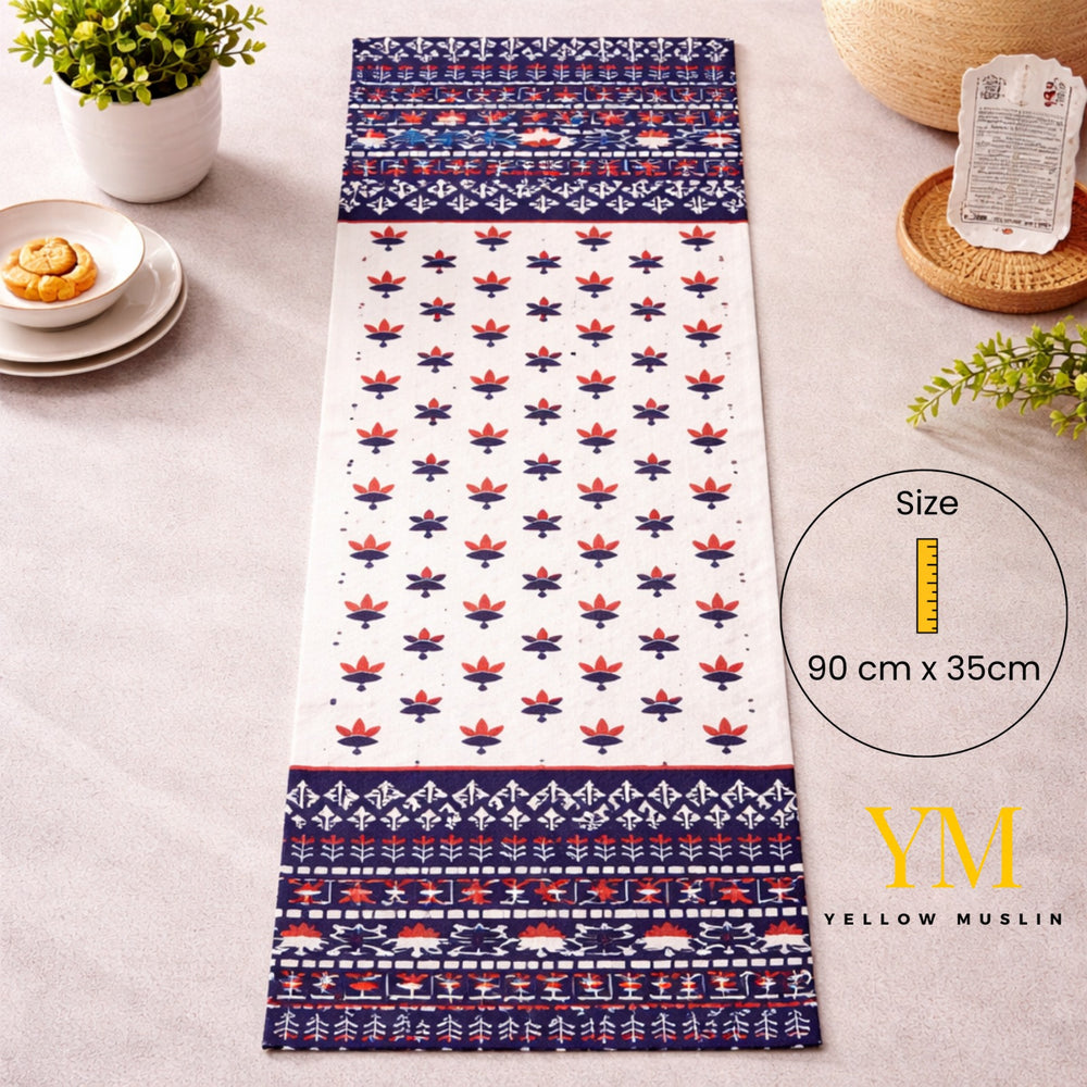 Crimson Indigo Heritage Table Runner