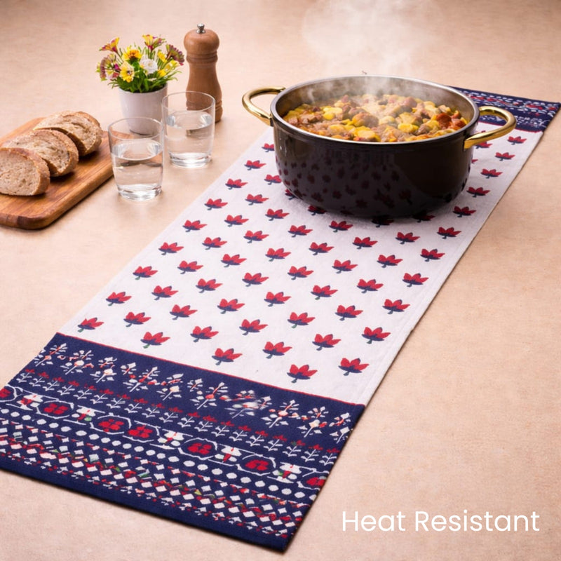 Crimson Indigo Heritage Table Runner