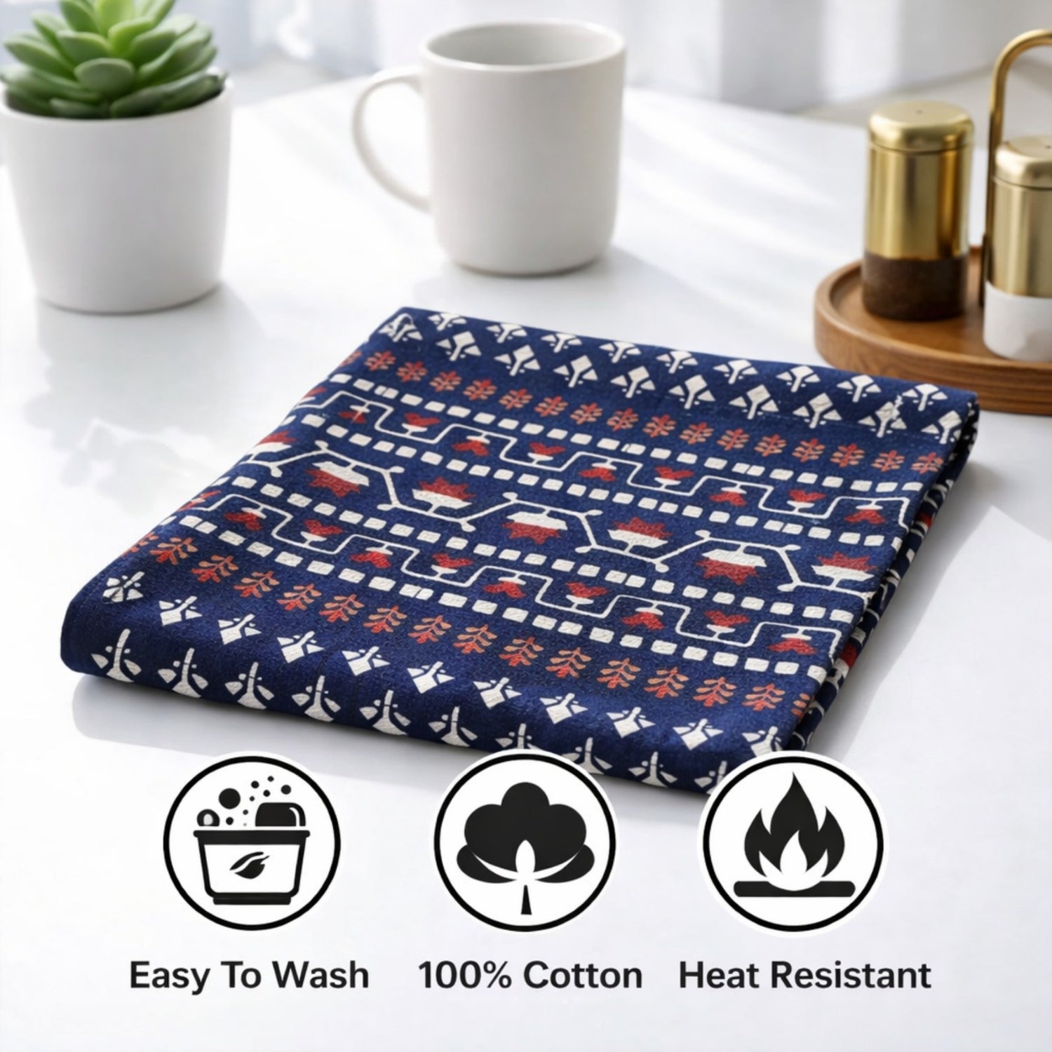 Crimson Indigo Heritage Table Runner