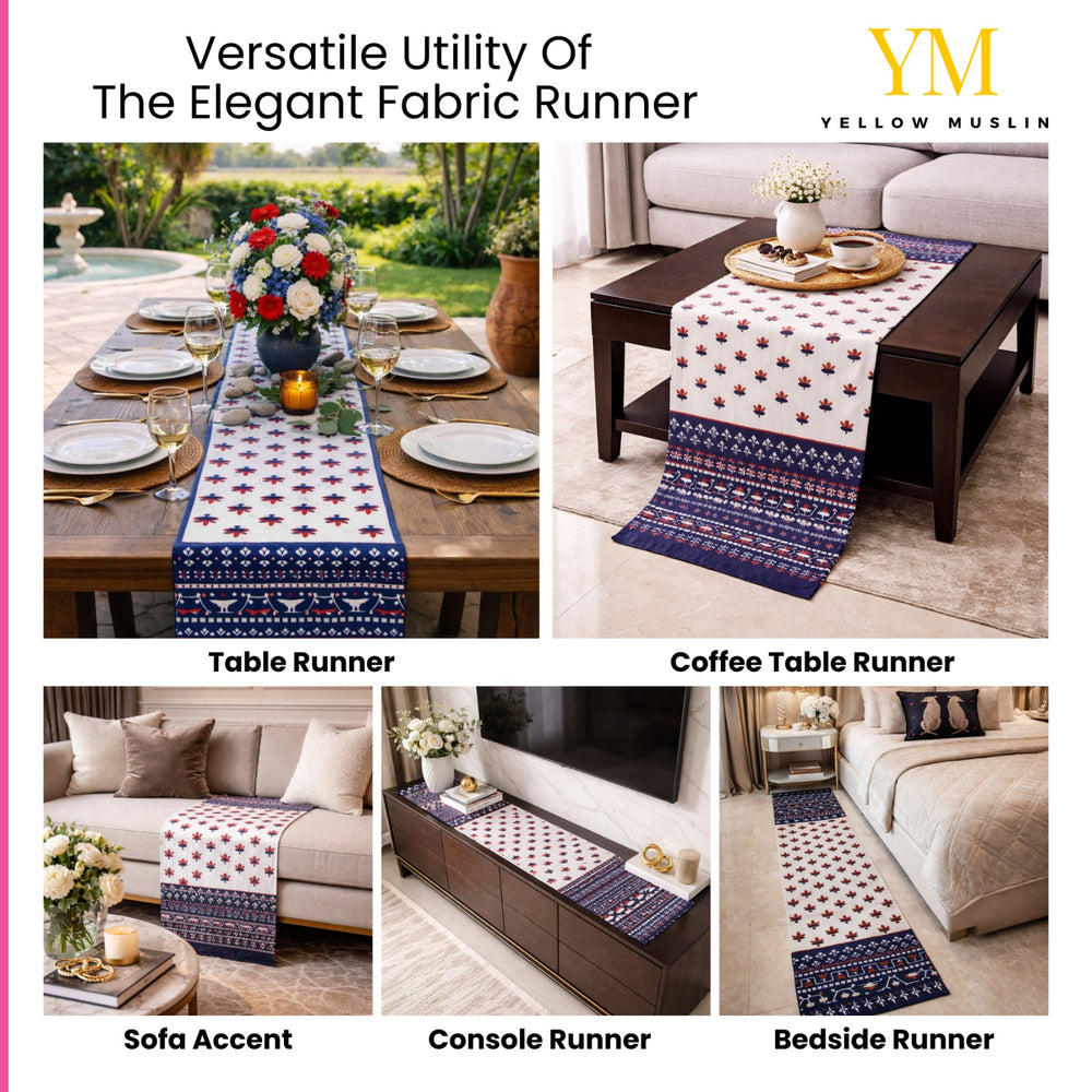 Crimson Indigo Heritage Table Runner