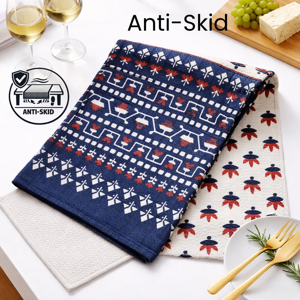 Crimson Indigo Heritage Table Runner