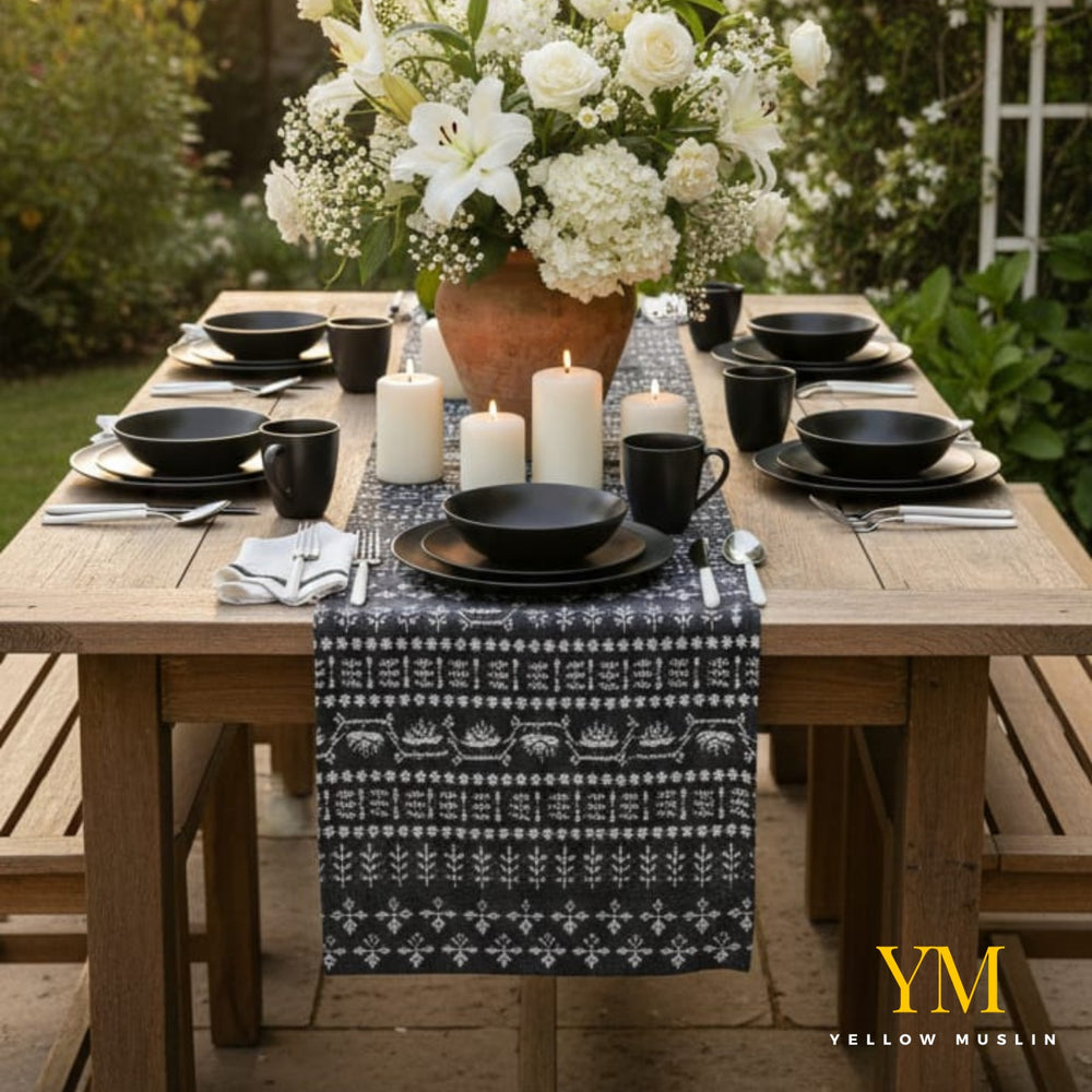 Noir Artisan Handcrafted Table Runner