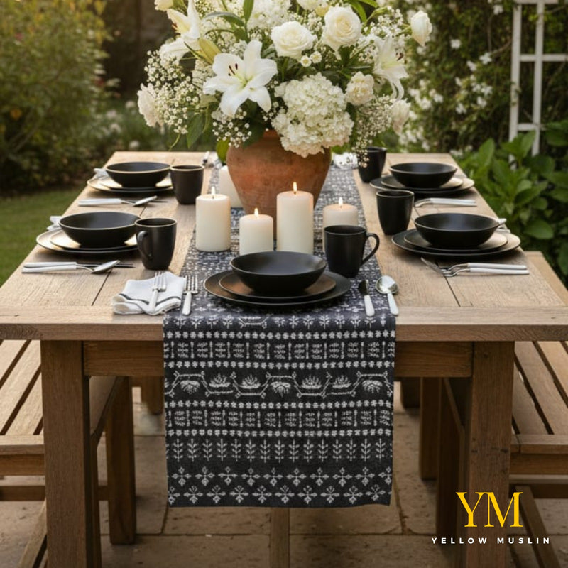 Noir Artisan Handcrafted Table Runner