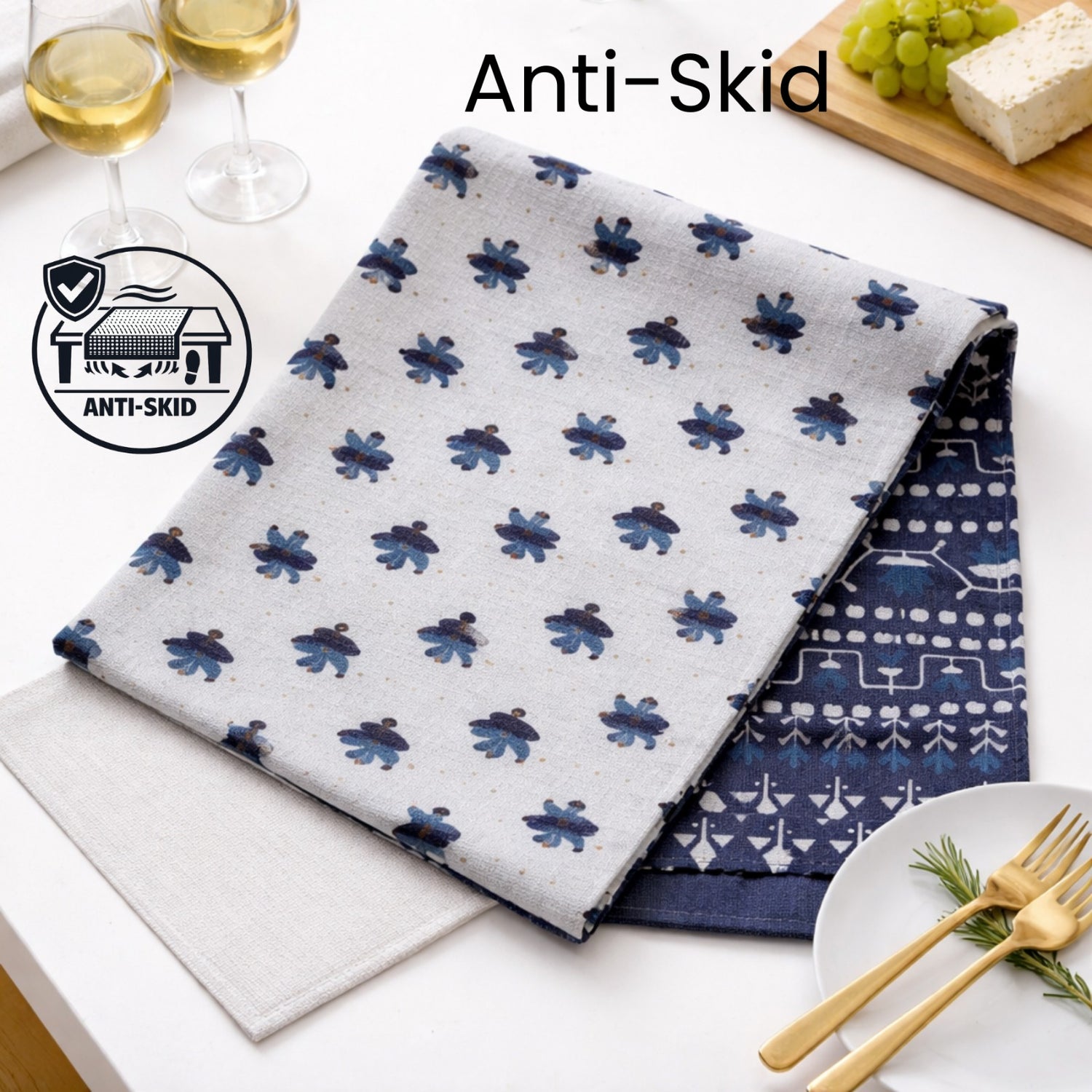 Indigo Bloom Handcrafted Table Runner