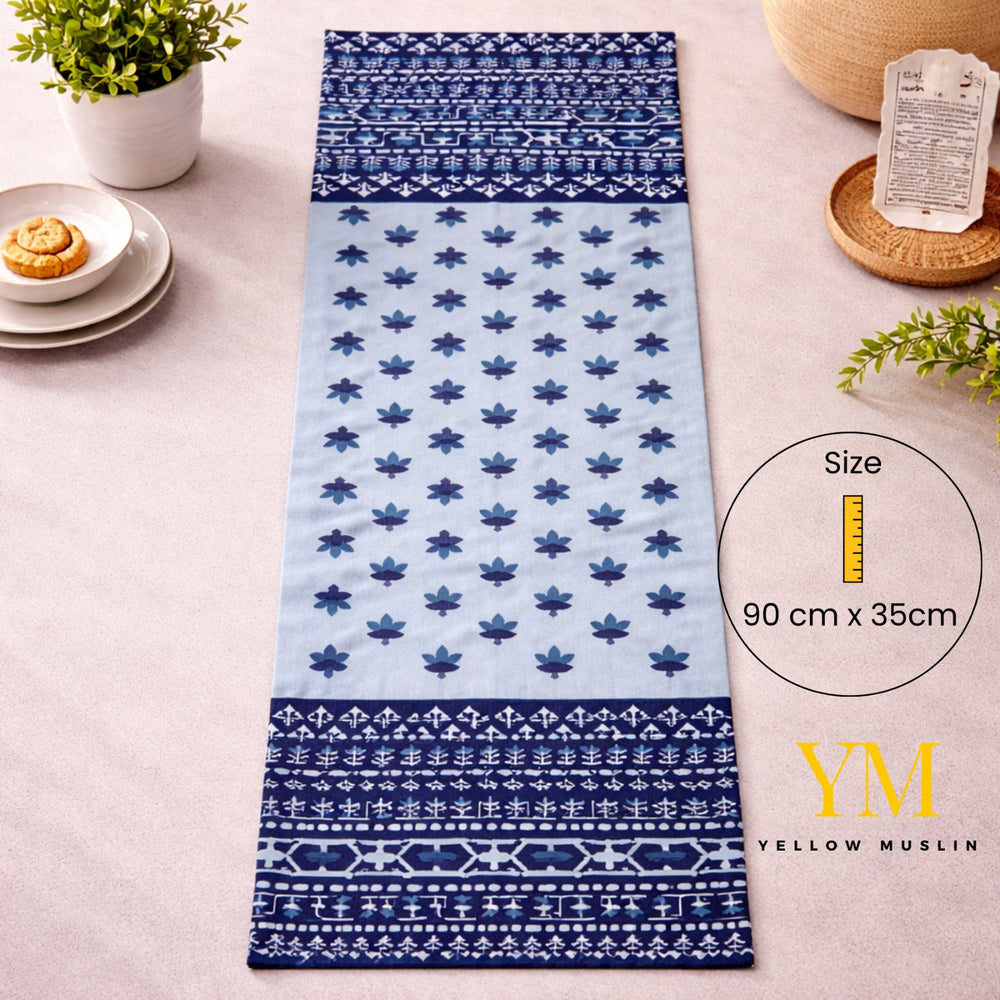 Indigo Bloom Handcrafted Table Runner