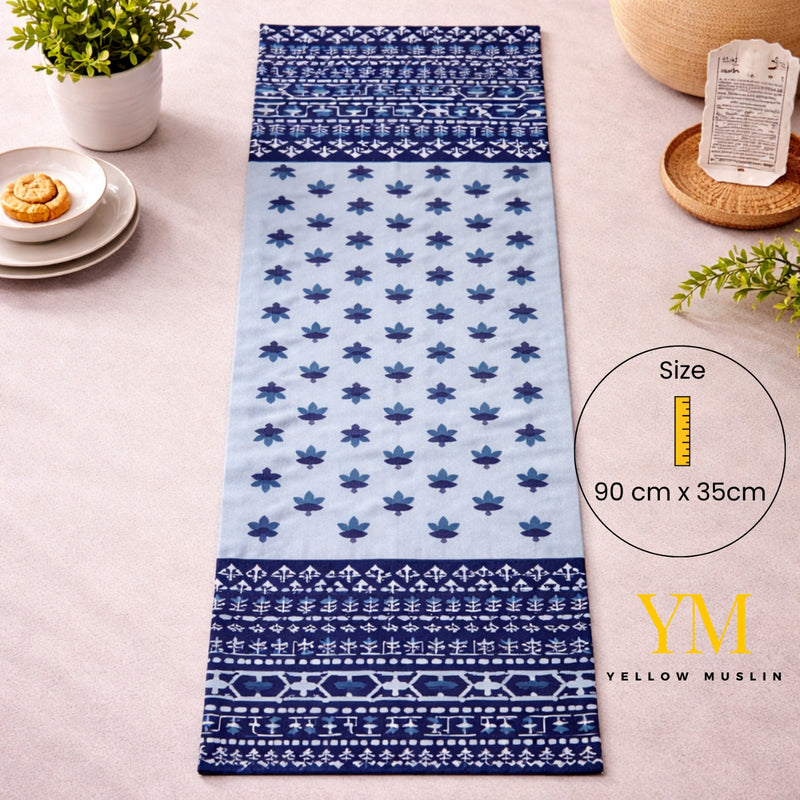 Indigo Bloom Handcrafted Table Runner