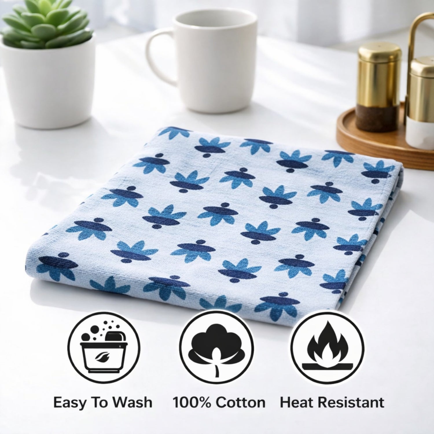Indigo Bloom Handcrafted Table Runner