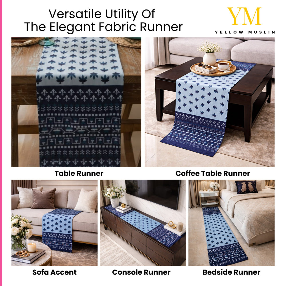 Indigo Bloom Handcrafted Table Runner