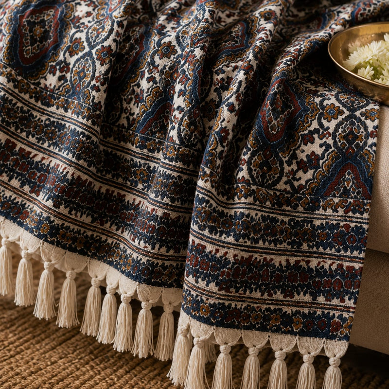 Hand Block Printed Cotton All-Season Throw