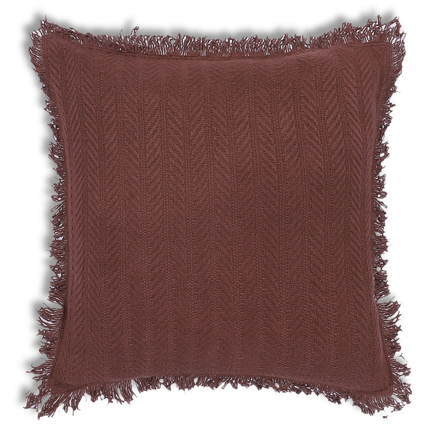 Chocolate Brown Herringbone Cushion Covers – Set of 2