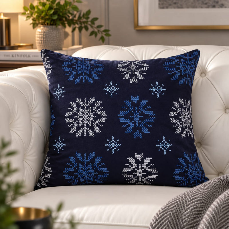 Indigo Safari Hand Embroidered Cushion Cover – Set of 5