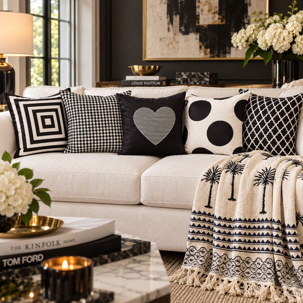 The Monochrome Edit – Designer Cushion Collection – Set of 5