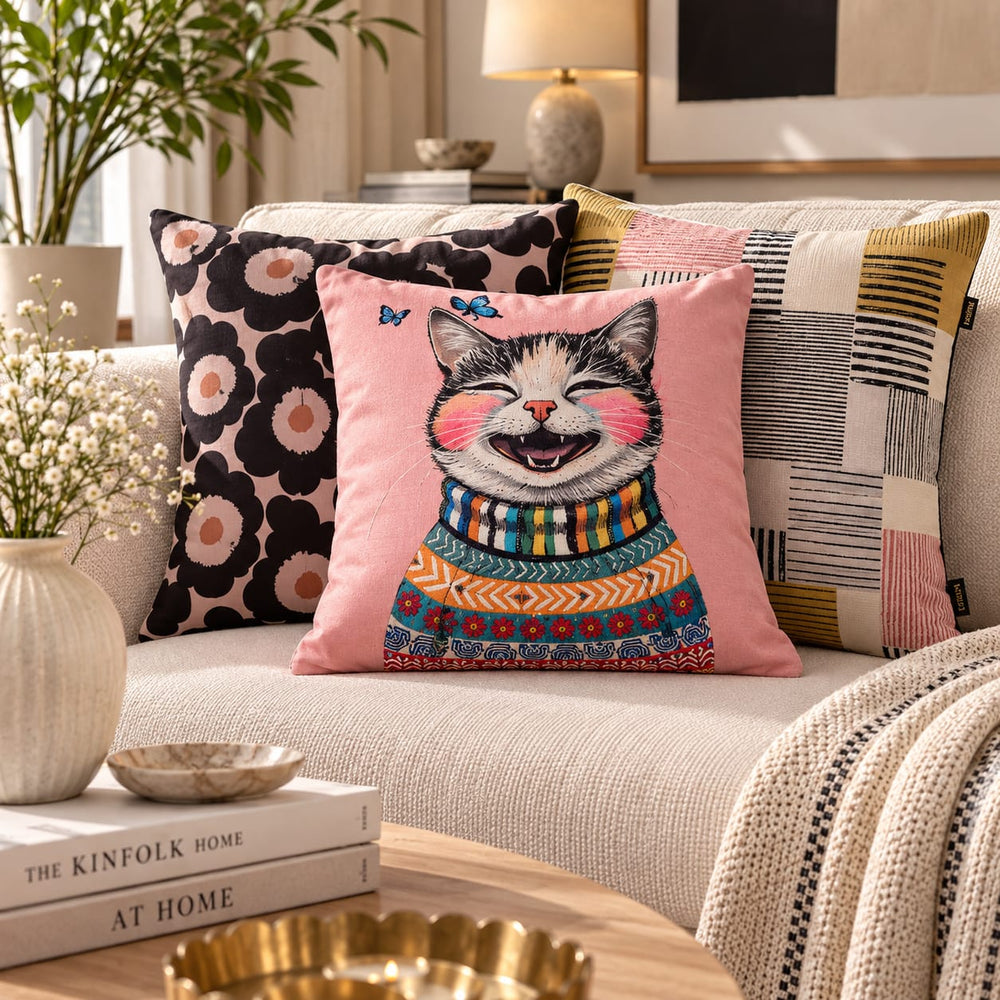 Whimsical Cat & Co. Cushion Covers – Set of 5