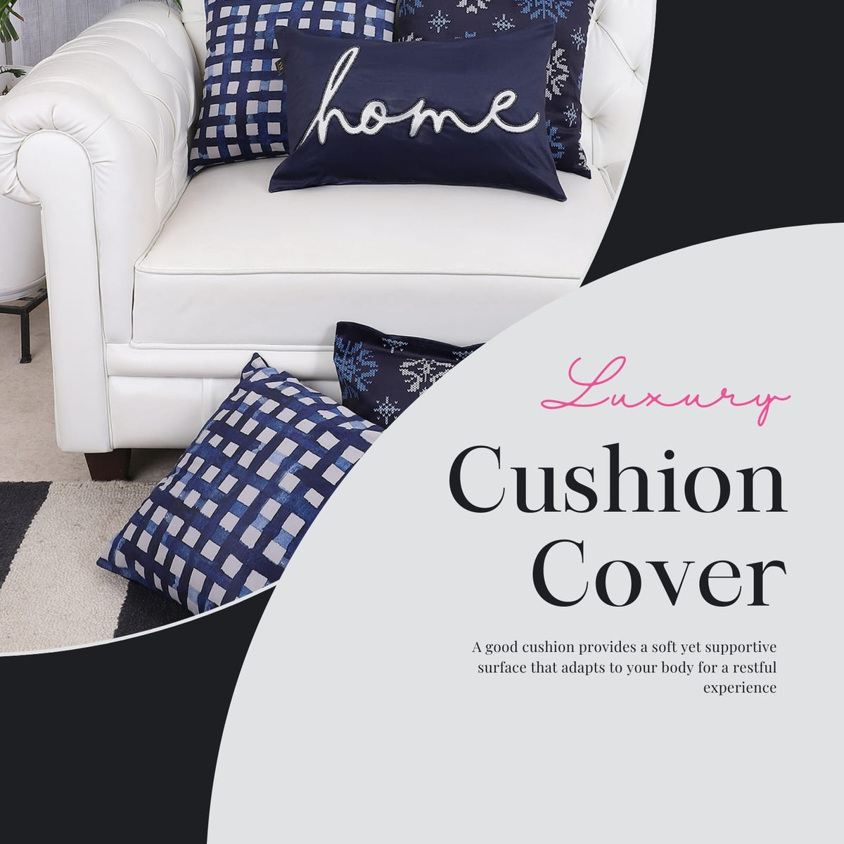 Indigo Home Collection – Handcrafted Cushion Covers – Set of 5