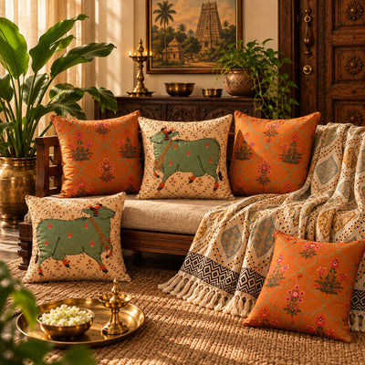 The Nandi Collection – Hand Embroidered Cushion Covers – Set of 5