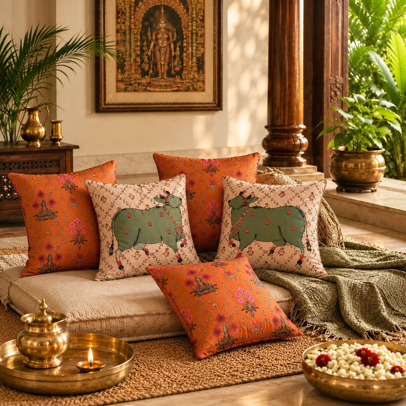 The Nandi Collection – Hand Embroidered Cushion Covers – Set of 5