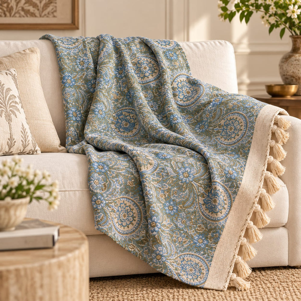 Azure Medallion Heritage Throw