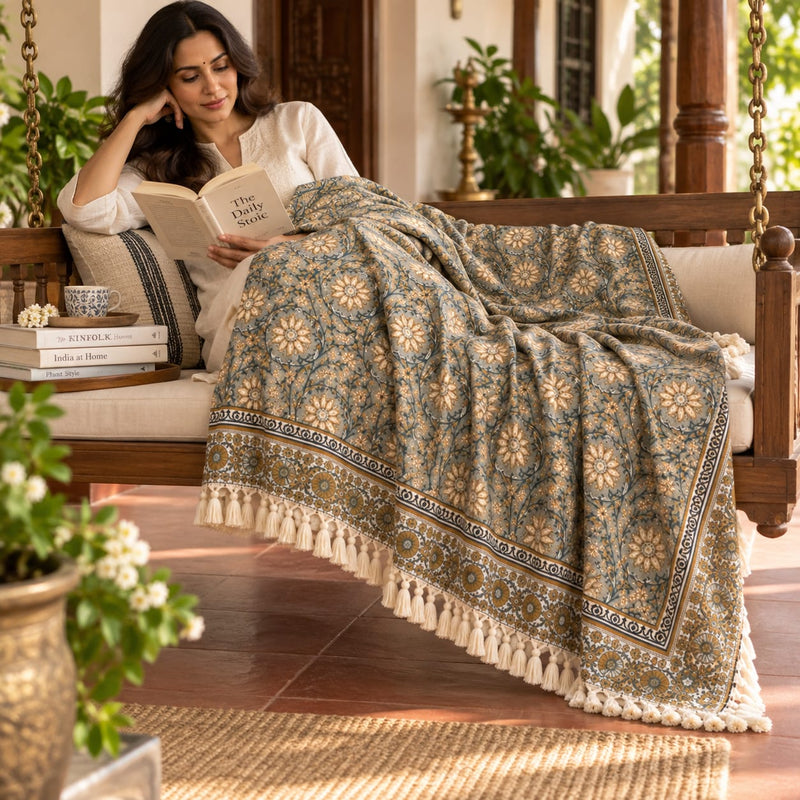 Persian Garden Cotton Throw