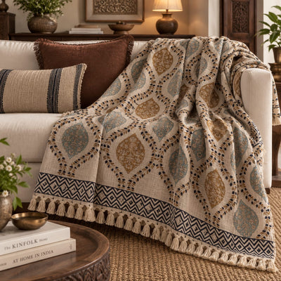 Heritage Medallion Hand Block Printed All-Season Throw
