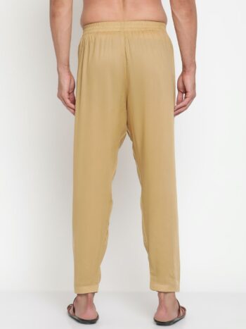 Golden Elasticated Tapered Hem Pant-Style Pajama