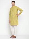 Lemon Cotton Linen Kurta Set