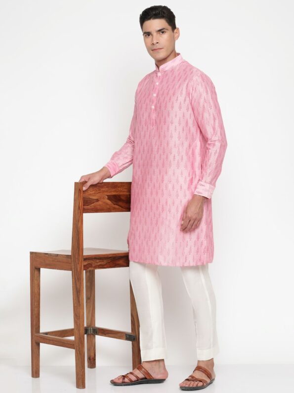 Cotton Silk Pink Kurta