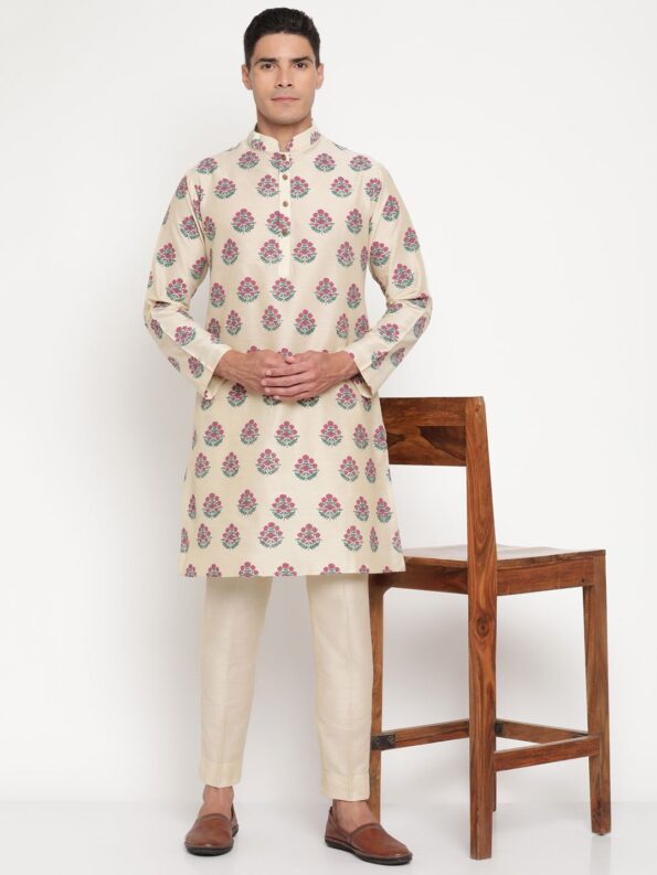 Cotton Silk beige Kurta