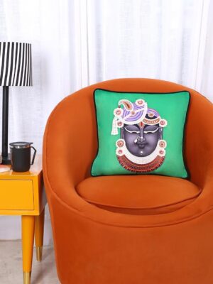 Yellow Muslin Premium Emerald Green Velvet Decorative Throw Pillow Cushion Cover – Hand-Embroidered 16"x16" (40x40 cm) with Elegant Piping, Soft & Smooth Square Accent Pillowcase for Sofa, Couch, Chair & Bed (1 Pc)