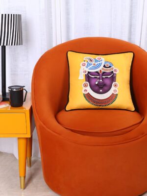 Yellow Muslin Premium Yellow Decorative Throw Pillow Cushion Cover – Hand-Embroidered Velvet 16"x16" (40x40 cm) with Elegant Piping, Soft & Smooth Square Accent Pillowcase for Sofa, Couch, Chair & Bed (1 Pc)