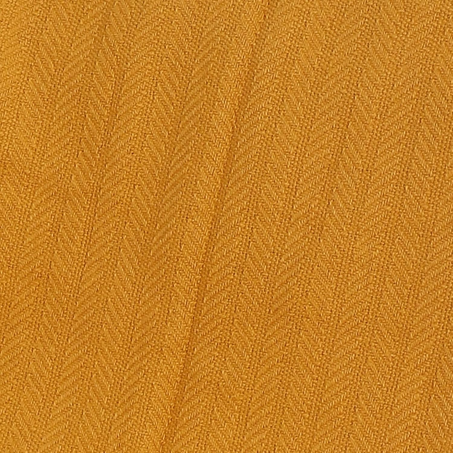 Mustard Yellow Herringbone Cotton Throw with Tassels | Designer Niharika Pandey | Yellow Muslin - Image 7
