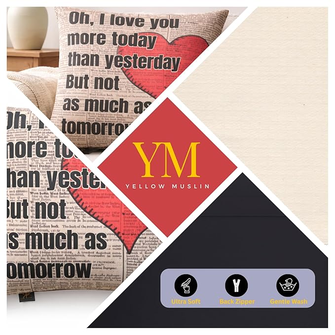Valentine Gift for Girlfriend, Wife, Her Premium Velvet Cushion Cover – 16x16 Inch with Chocolates and Teddy Bear, Valentine Day Gift (Light Brown) (Paper Red & Beige) - Image 7