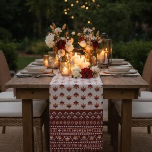 Maroon Cotton Table Runner