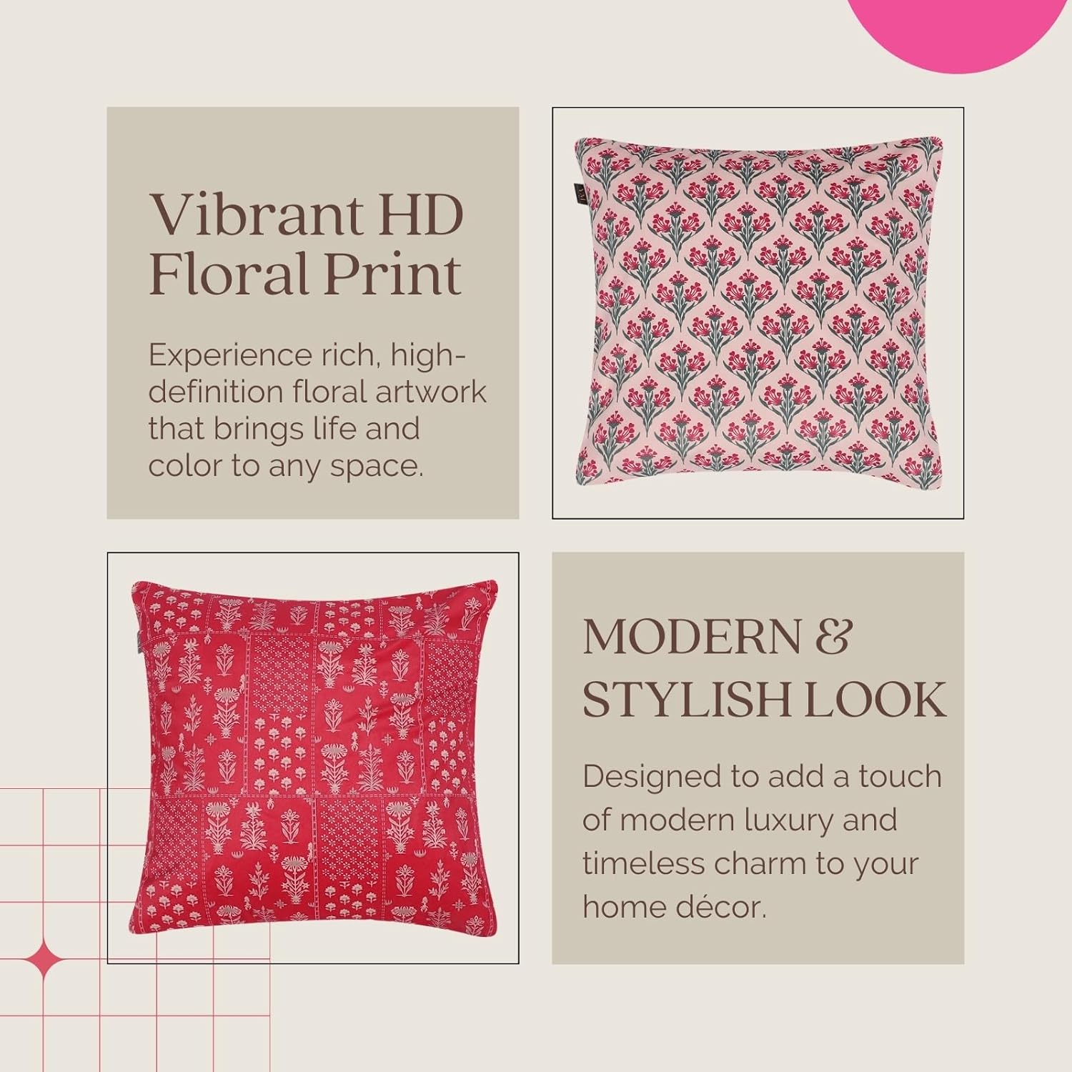 Velvet Cushion Covers Set of 5 – Owl Design Red Pink 16x16 Inch Decorative Pillowcases - Image 7